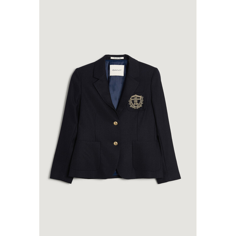 SAKO GANT SLIM WOOL FLANNEL CREST BLAZER EVENING BLUE 66188432