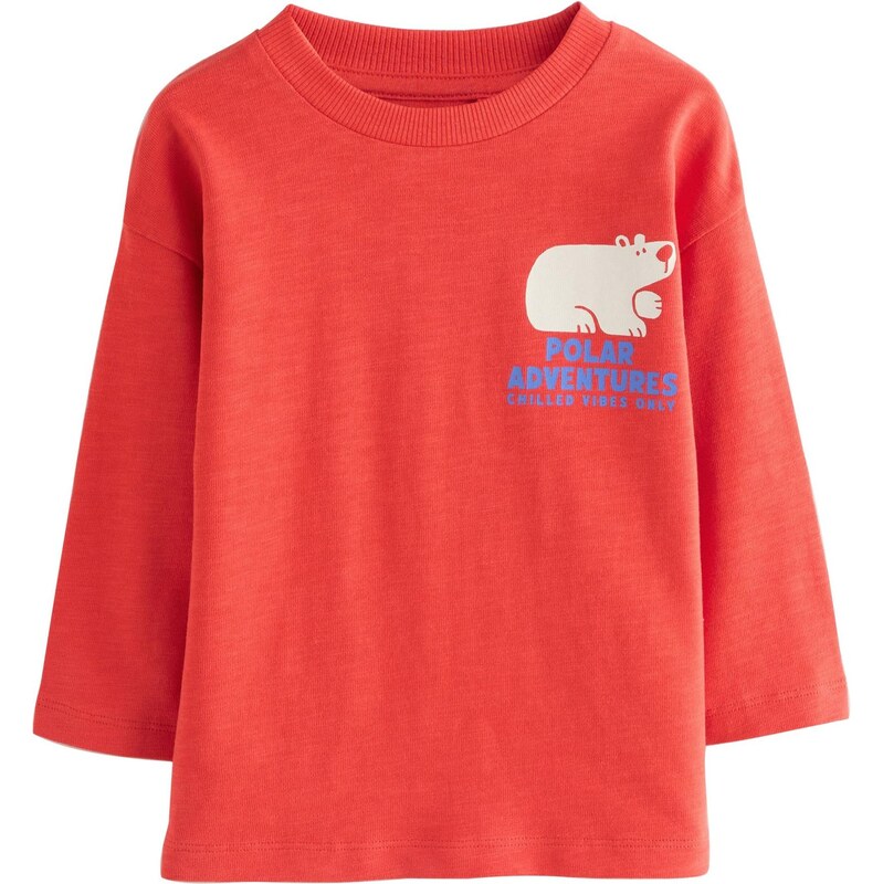 Next Tričko krémová / azúrová / oranžovo červená 66189640