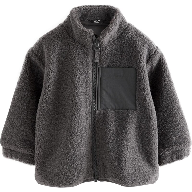Next Flisová bunda tmavosivá 66189828