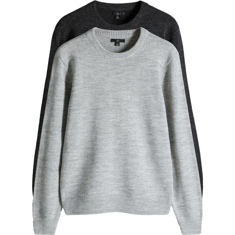 The Set Sveter svetlosivá / čierna 66189908