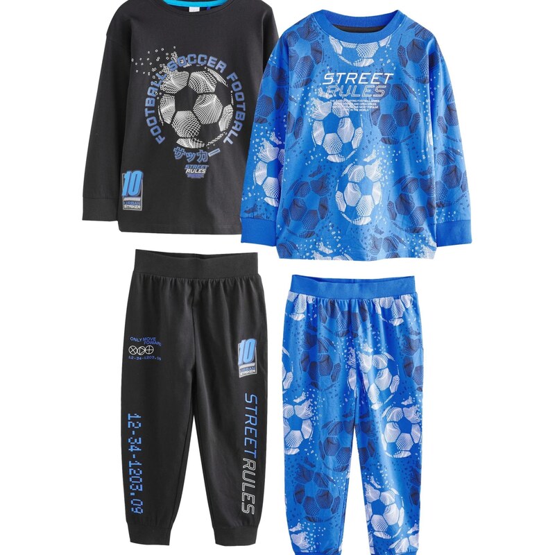 Next Pyžamo azúrová / sivá / čierna / prírodná biela 66189968