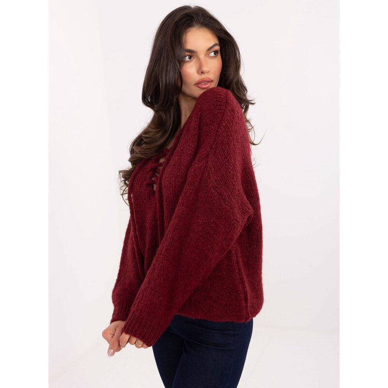 Italy Moda Sweater-MI-SW-0919.18-burgundy 66193092