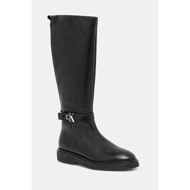 Kožené čižmy Calvin Klein KNEE BOOT W/ METAL LOGO 66196601