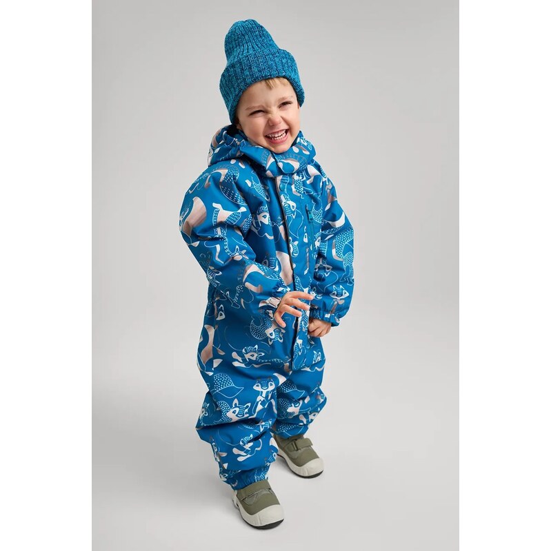 Detská čiapka s prímesou vlny Reima Villaisa modrá farba, 5300282B