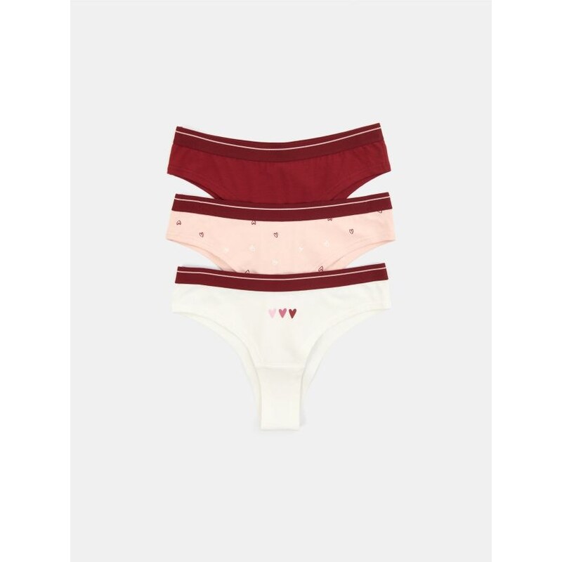 Sinsay - Súprava 3 brazílskych nohavičiek - viacfarebná 66197112