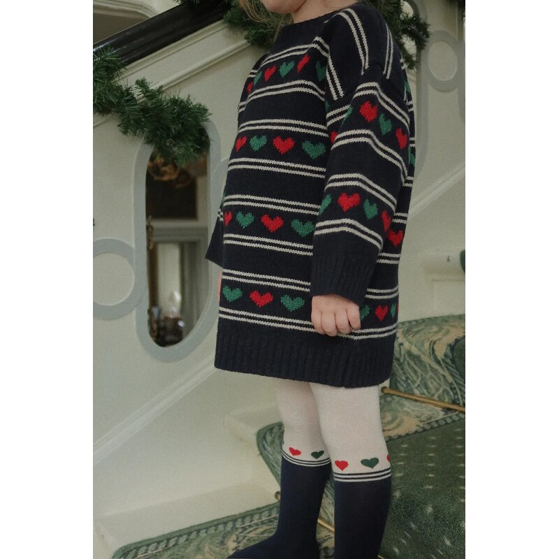 Detské šaty s prímesou vlny Konges Sløjd BELOU KNIT DRESS 66087719