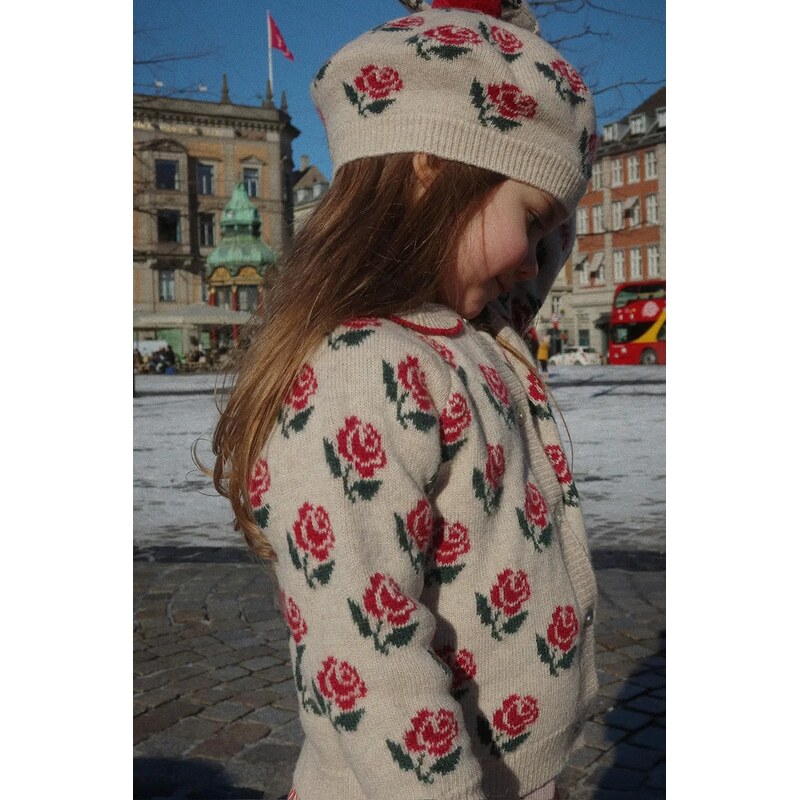 Detský kardigan s prímesou vlny Konges Sløjd BELOU KNIT COLLAR 66087728