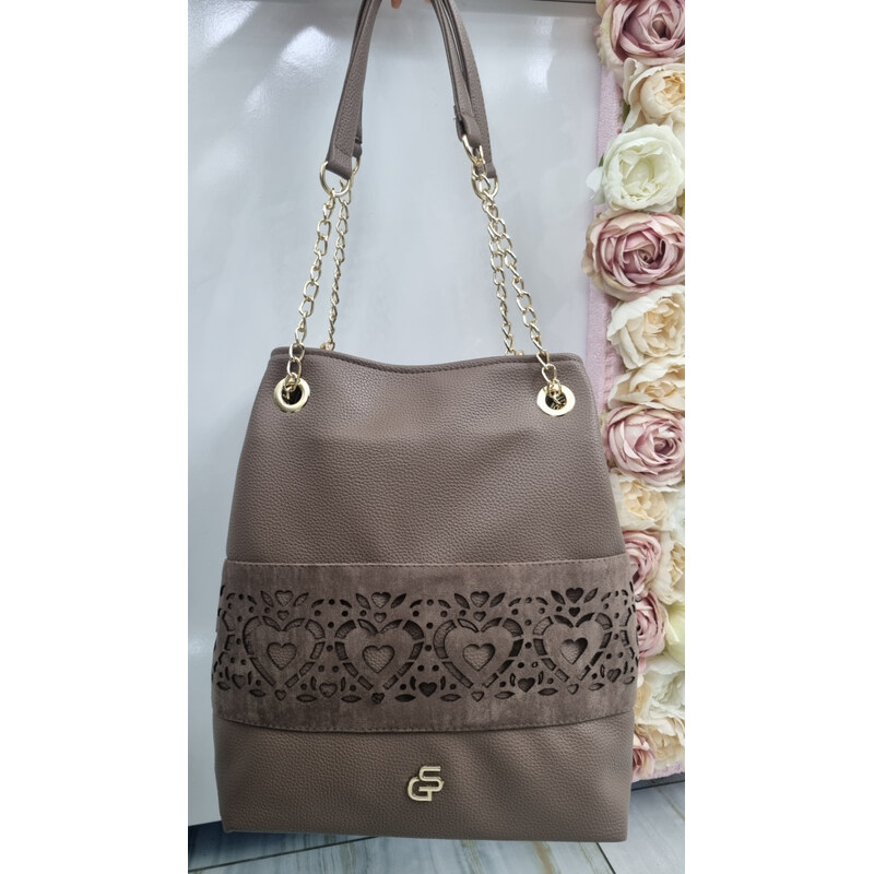 Katrins Fashion Štýlová hnedá kabelka na plece Grosso 66197622