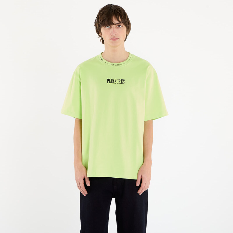 Tričko PLEASURES Cut Here Heavyweight Shirt Lime S 66197900