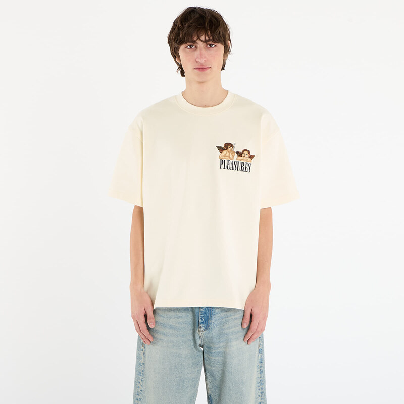 Tričko PLEASURES Dynamic Short Sleeve Crewneck Ecru M 66197877