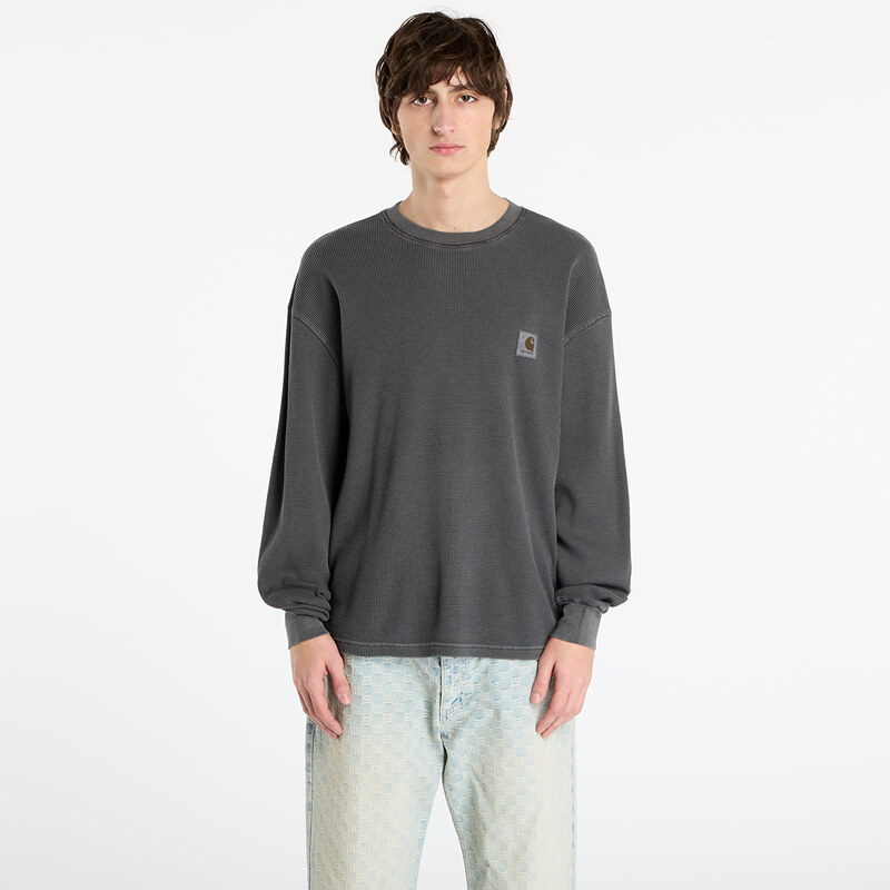 Tričko Carhartt WIP L/S Vista Waffle T-Shirt UNISEX Black Garment Dyed 66197853
