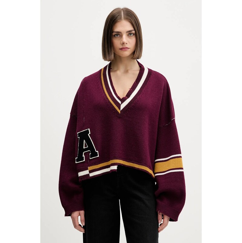 Vlnený sveter AMBUSH Damaged Rib V Neck Sweater 66033255