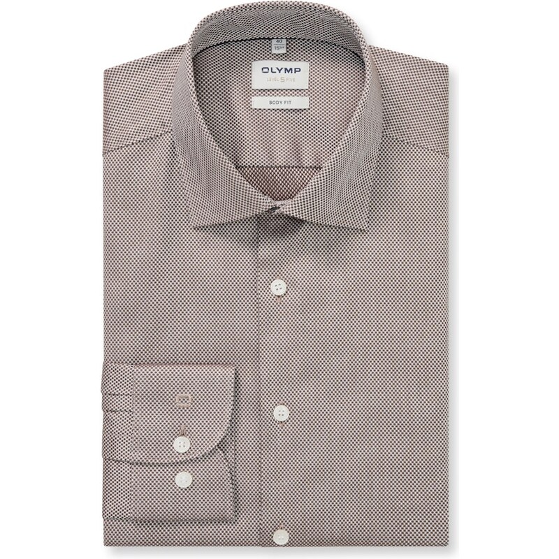Pánska nugátová Comfort Stretch košeľa OLYMP body fit 66198209