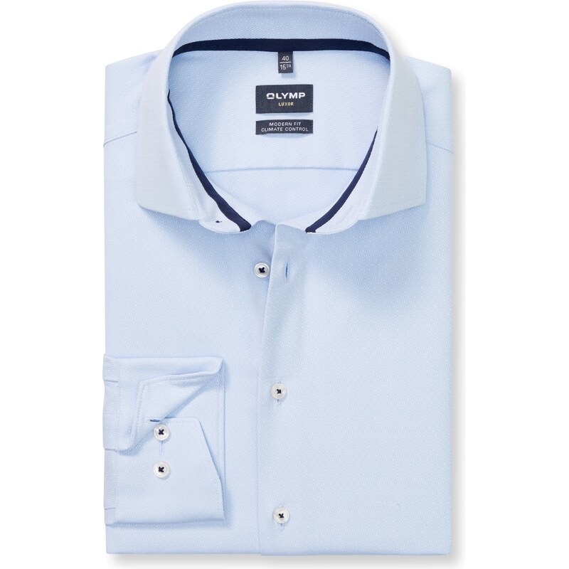 Pánska modrá Climate Control košeľa OLYMP modern fit predĺžený rukáv 66198212