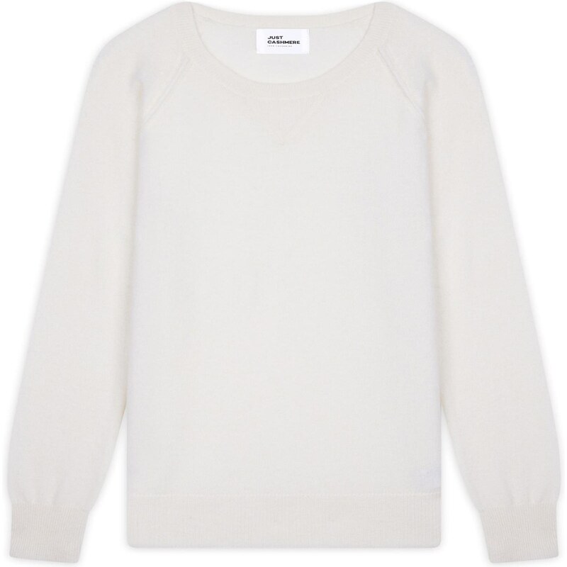 JUST CASHMERE Sveter Helen šedobiela 66202412