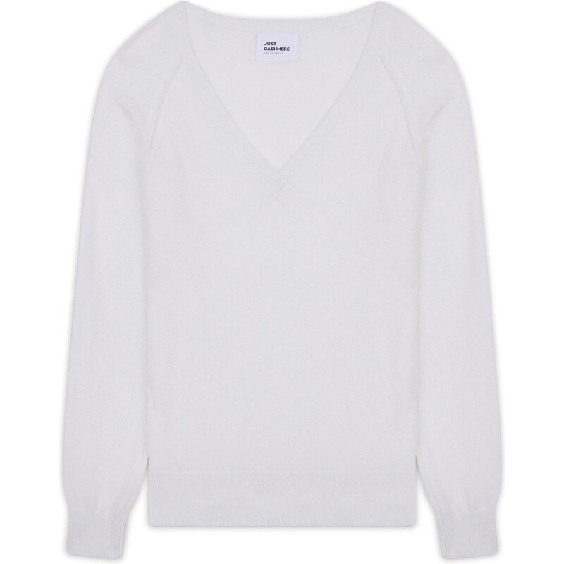 JUST CASHMERE Sveter Phoebe šedobiela 66202413