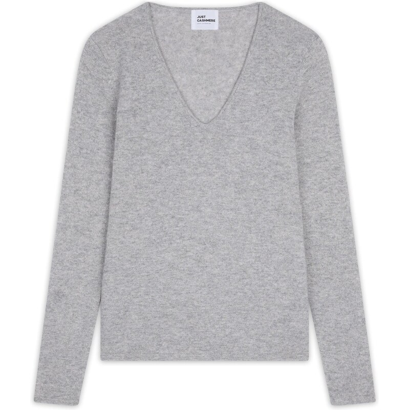 JUST CASHMERE Sveter Joan sivá melírovaná 66202454