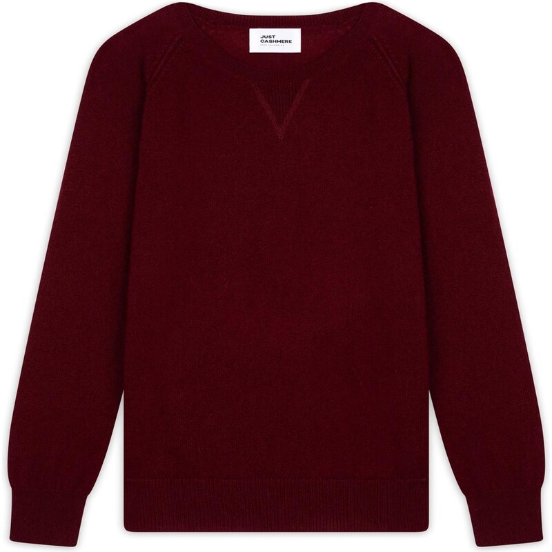 JUST CASHMERE Sveter Helen vínovo červená 66202451