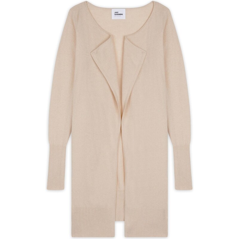 JUST CASHMERE Kardigán Brooke piesková 66202471
