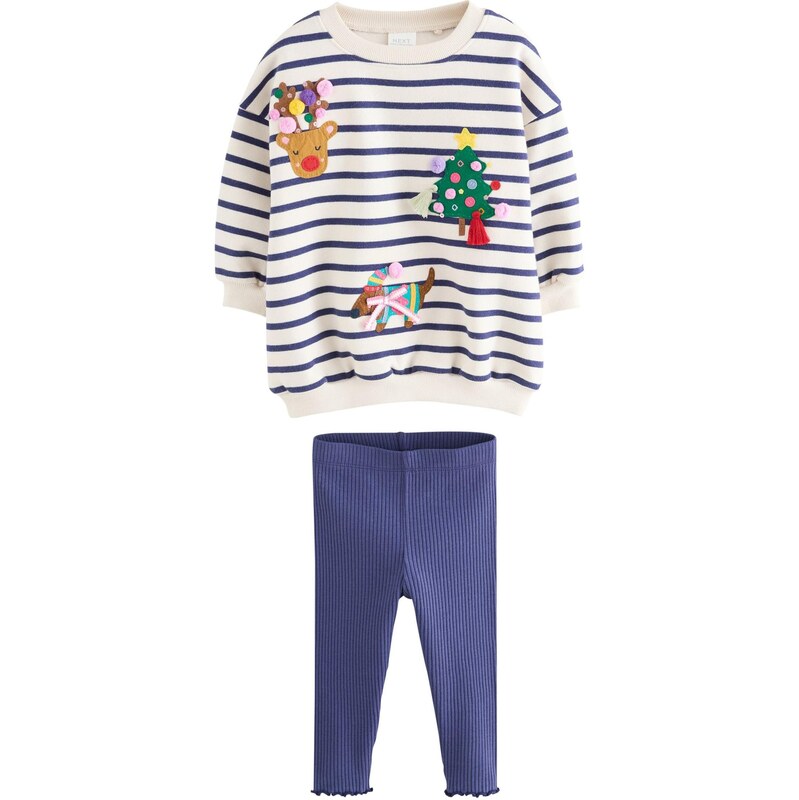 Next Set krémová / námornícka modrá / hnedá / brusnicová 66202598