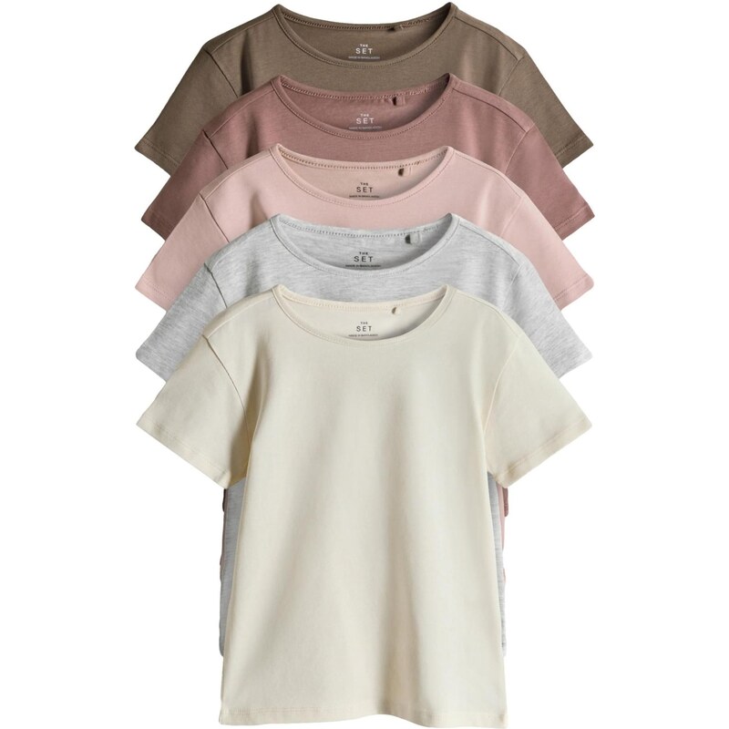 The Set Tričko nebielená / hnedá / sivá melírovaná / ružová / 66202717