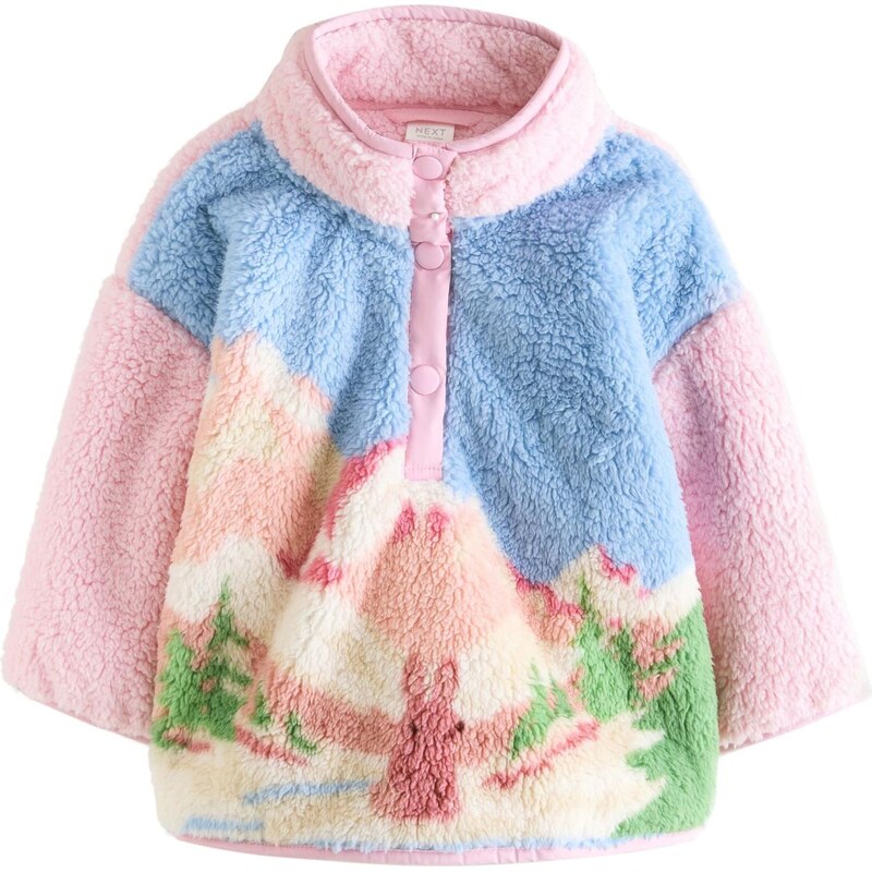 Next Flisová bunda béžová / modrá / hnedá / ružová 66203084