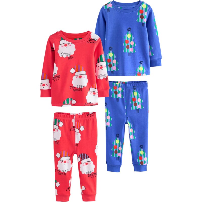 Next Pyžamo modrá / zelená / červená / biela 66203096