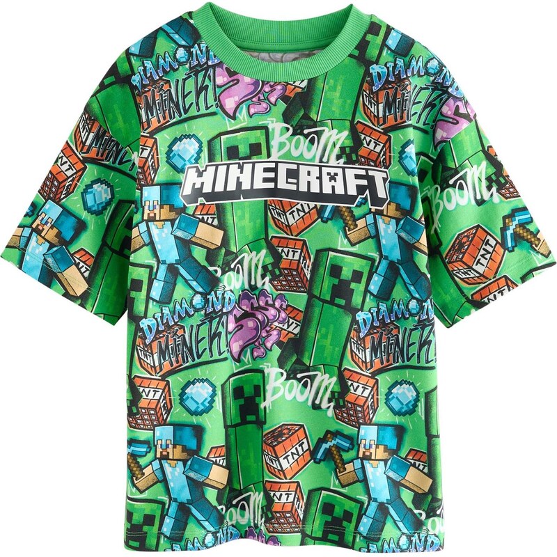 Next Tričko nebesky modrá / limetová / svetloružová / biela 66203099