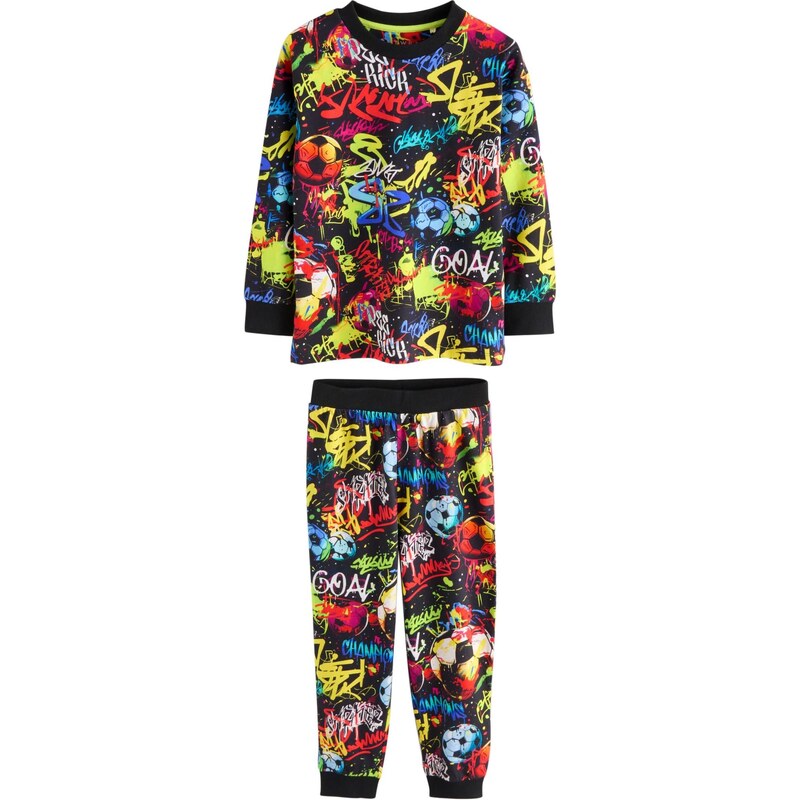 Next Pyžamo modrá / neónovo zelená / červená / čierna 66203101