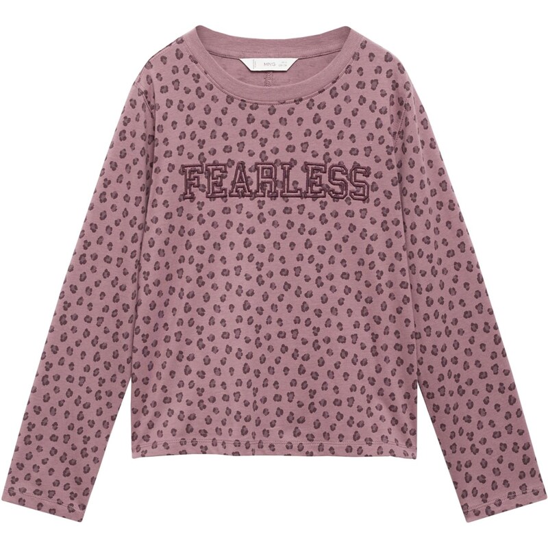 MANGO KIDS Tričko FEAR sivá / tmavošedá / ružová 66203203