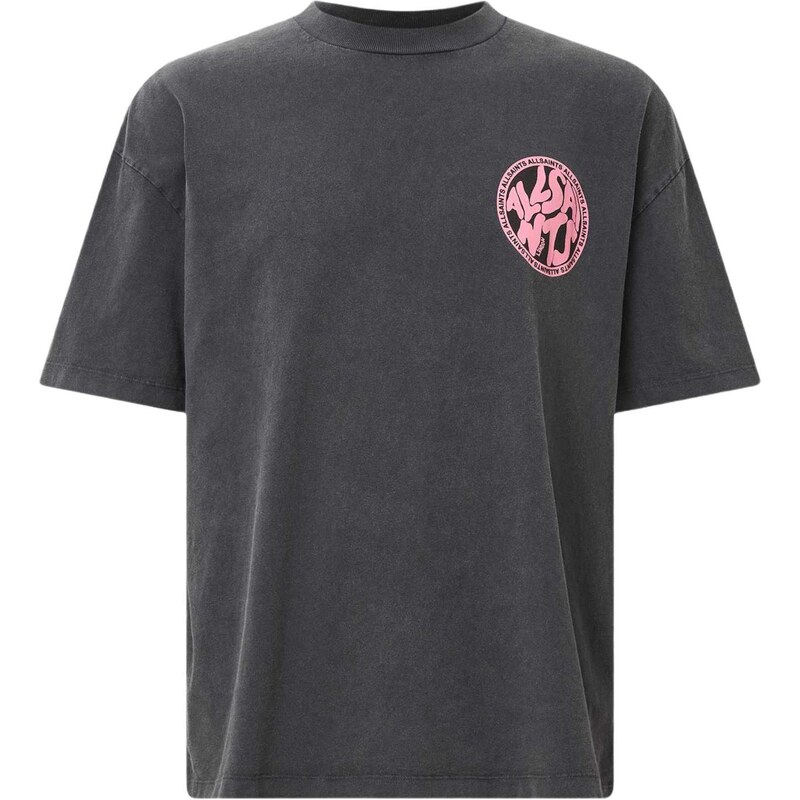 AllSaints Tričko DISTORTION antracitová / svetloružová 66203224