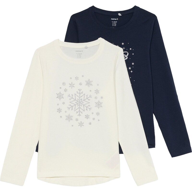 NAME IT Tričko NKFViparty námornícka modrá / strieborná / biela 66203221