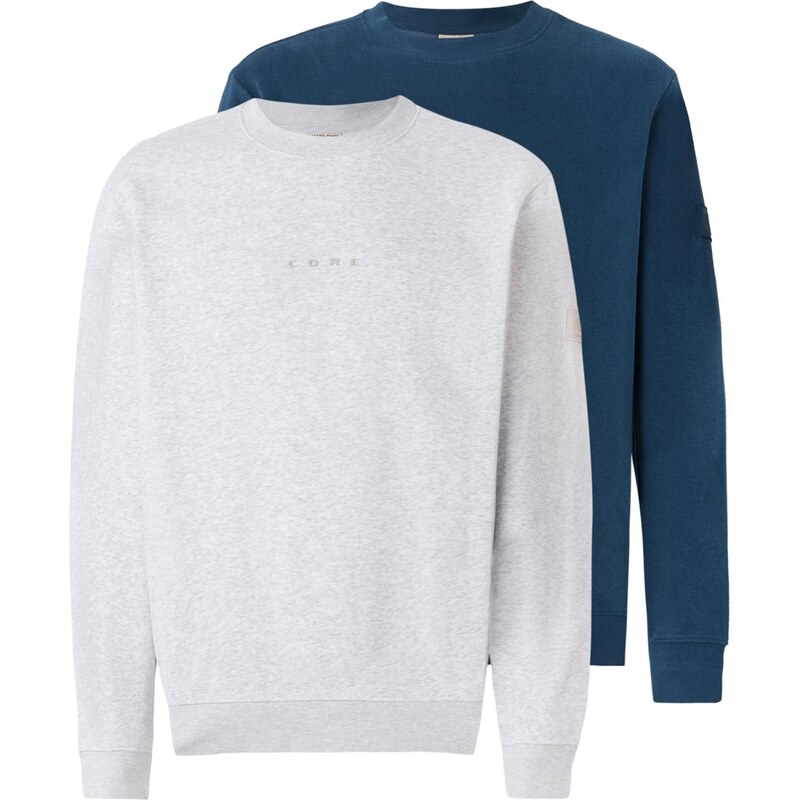 JACK & JONES Mikina JCOPOINT modrá / biela melírovaná 66203237