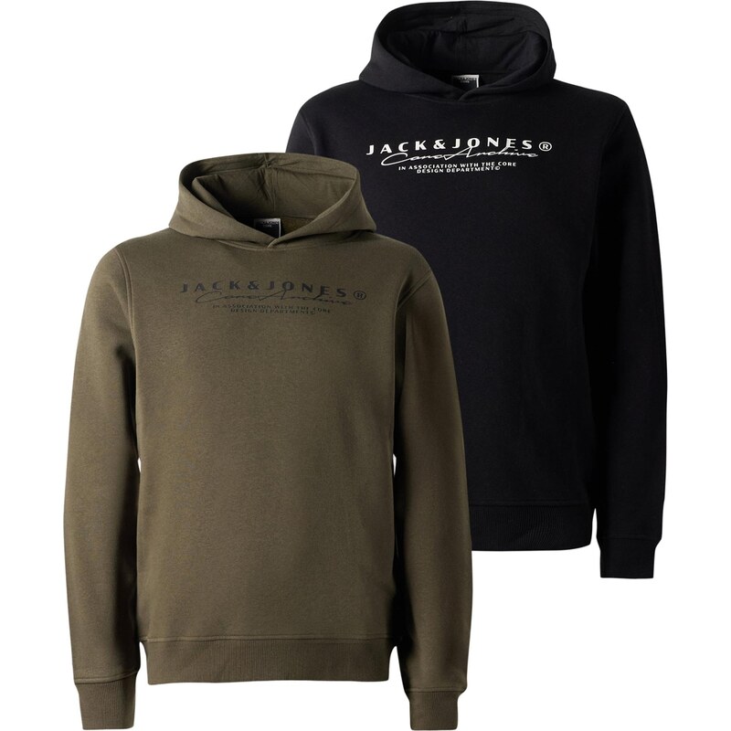 JACK & JONES Mikina JCOPOINT kaki / čierna 66203254