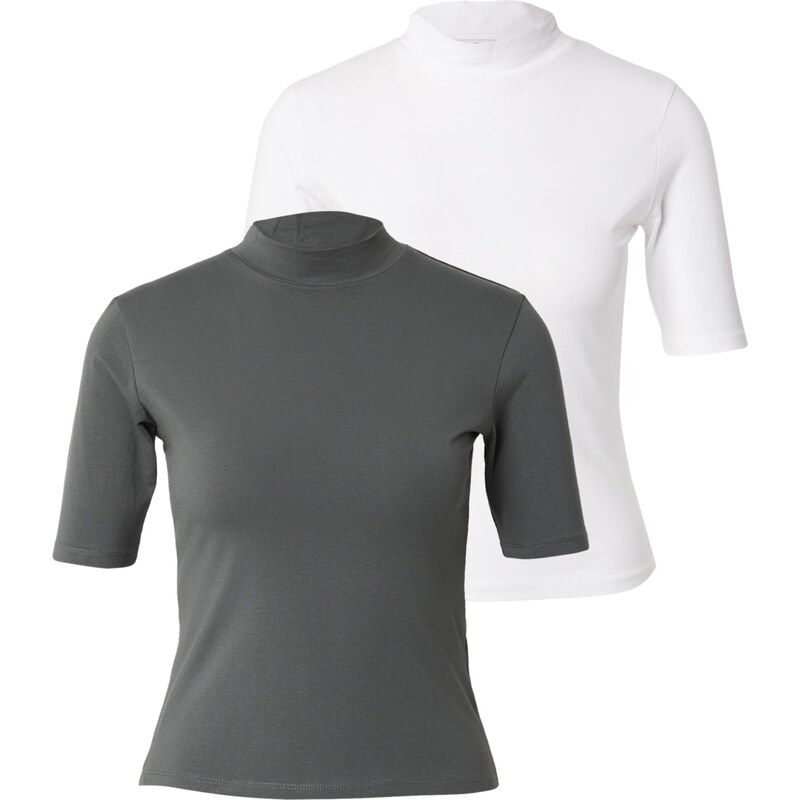 ABOUT YOU Tričko Lenni tmavozelená / biela 66203314