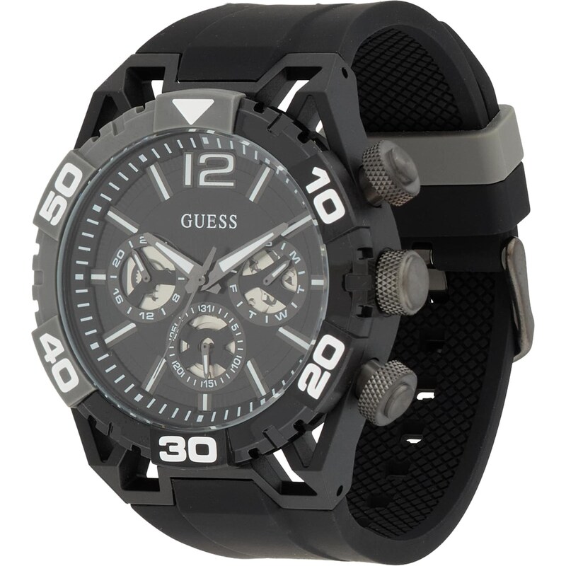 GUESS Analógové hodinky PERIMETER čierna / biela 66203324