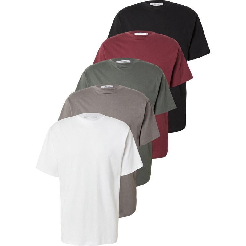 ABOUT YOU Tričko Joe tmavosivá / nefritová / rubínová / čierna / biela 66203336