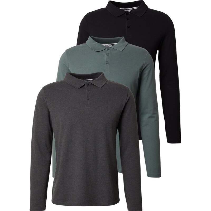 ABOUT YOU Tričko Ramon tmavosivá / tmavozelená / čierna 66203352