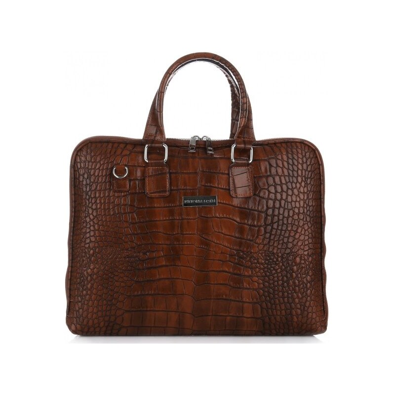 Kožené kabelka aktovka Vittoria Gotti hnedá V871 66205723