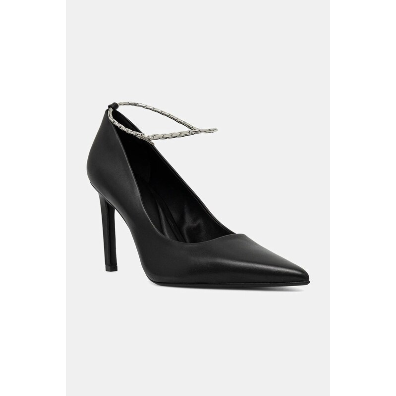 Kožené lodičky Calvin Klein ESS STILETTO HDW CHAIN LTH 90 66209343