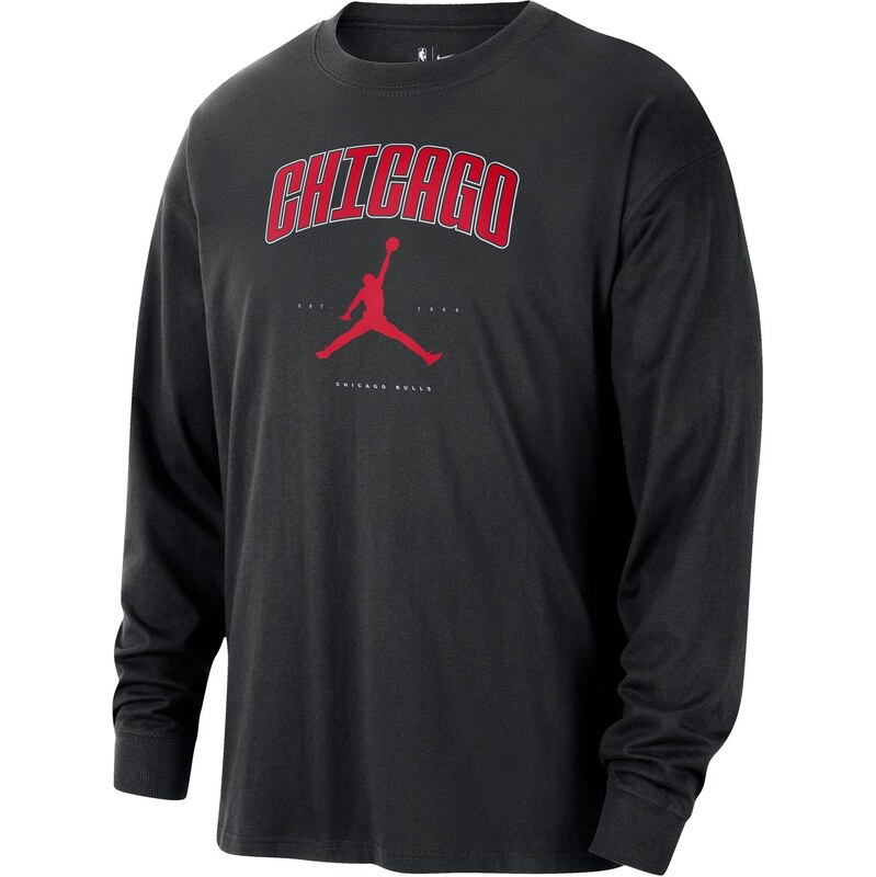 Jordan NBA Chicago Bulls Essential Long-Sleeve Tee Black - Pánske - 66361470