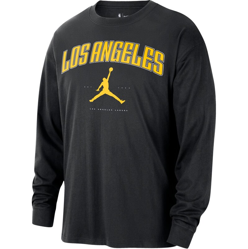 Jordan NBA Los Angeles Lakers Essential Long-Sleeve Tee Black - Pánske 66361471