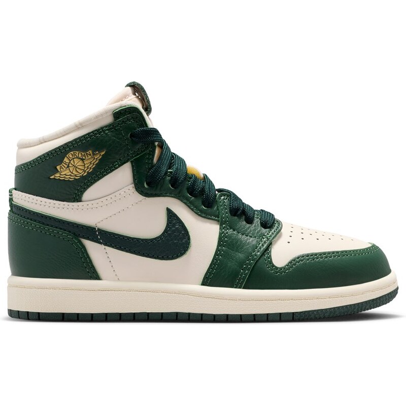 Air Jordan 1 Retro High OG Pale Ivory Pro Green (PS) - Detské - 66361478