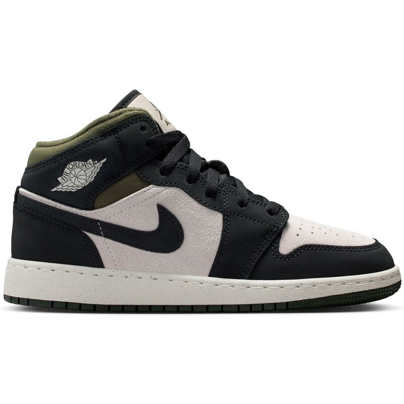 Air Jordan 1 Mid Off Noir Medium Olive (GS) - Detské - Tenisky Jordan 66361557