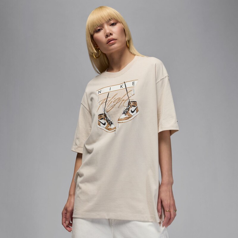 Jordan Flight Wmns Oversized Tee Light Orewood Brown - Dámske - Tričko 66361624