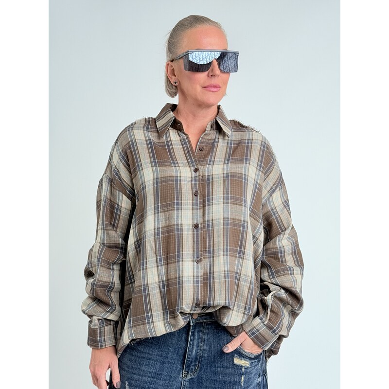 BRIGITTE Hnedá košeľa HILL 66211395