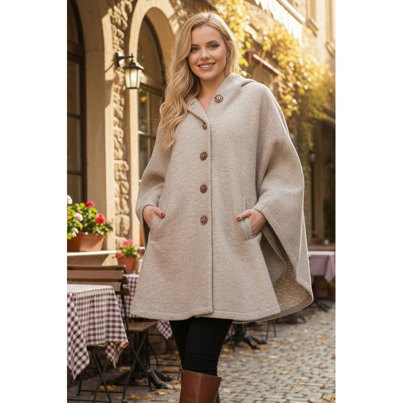 Glara Dámske pončo okrúhleho strihu 27874070