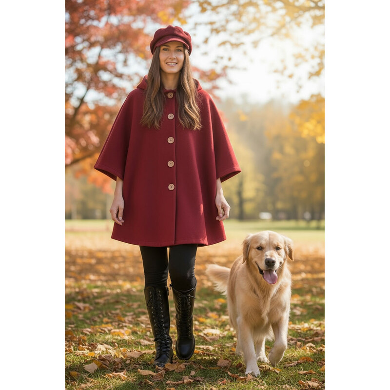 Glara Dámske pončo okrúhleho strihu 27874071