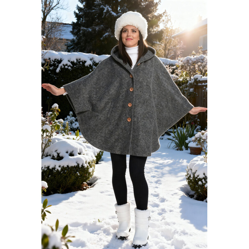 Glara Dámske pončo okrúhleho strihu 27874074