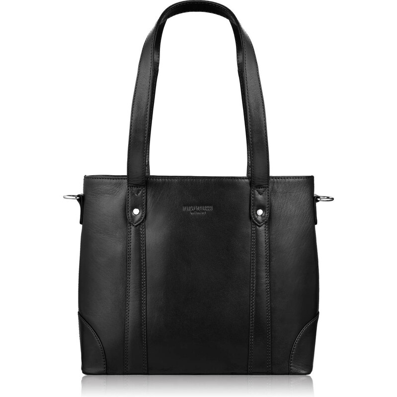 Paolo Peruzzi Dámska kožená shopper kabelka cez rameno | čierna T-41 66211696